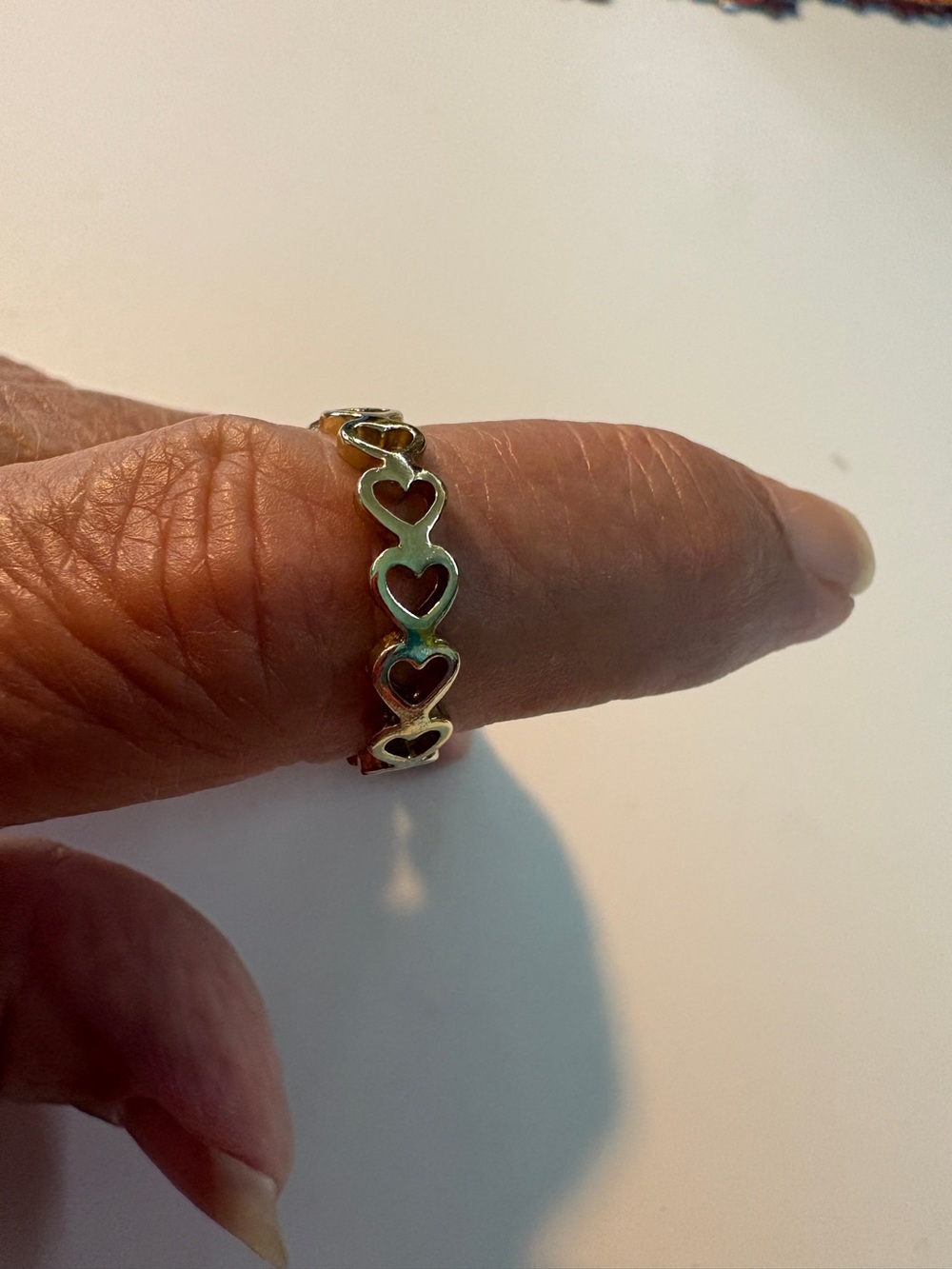 Gold Heart Link Band Ring Size 9